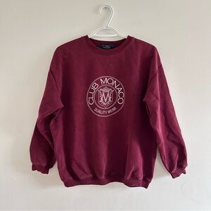 Vintage Club Monaco Women’s Maroon Logo Crewneck Sweatshirt